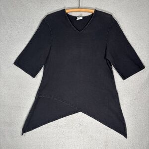 Oh My Gauze Top Women’s Size 1 (S/M) Black Lagenlook Handkerchief Lagenlook Boho